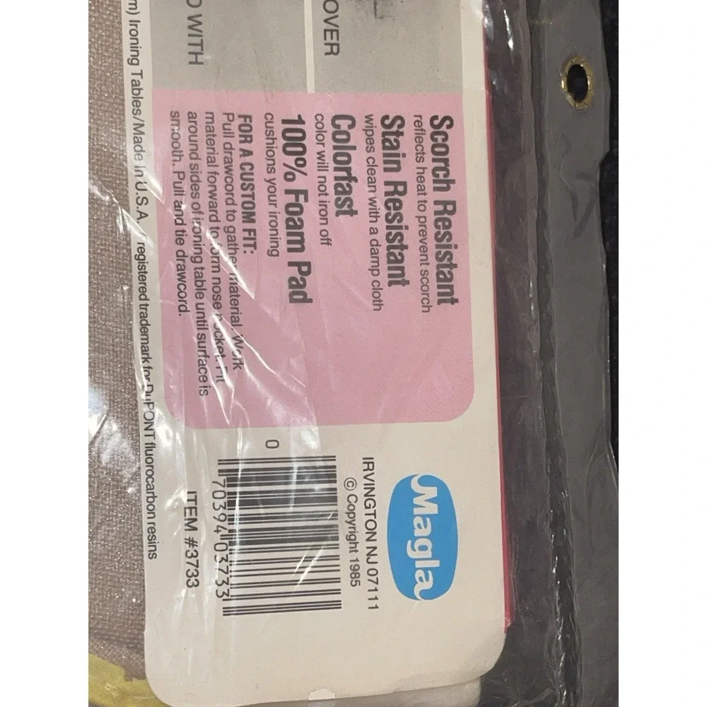 Vintage 1985 Retro Magla Dusty Rose Ironing Board Cover & Pad Teflon New Sealed
